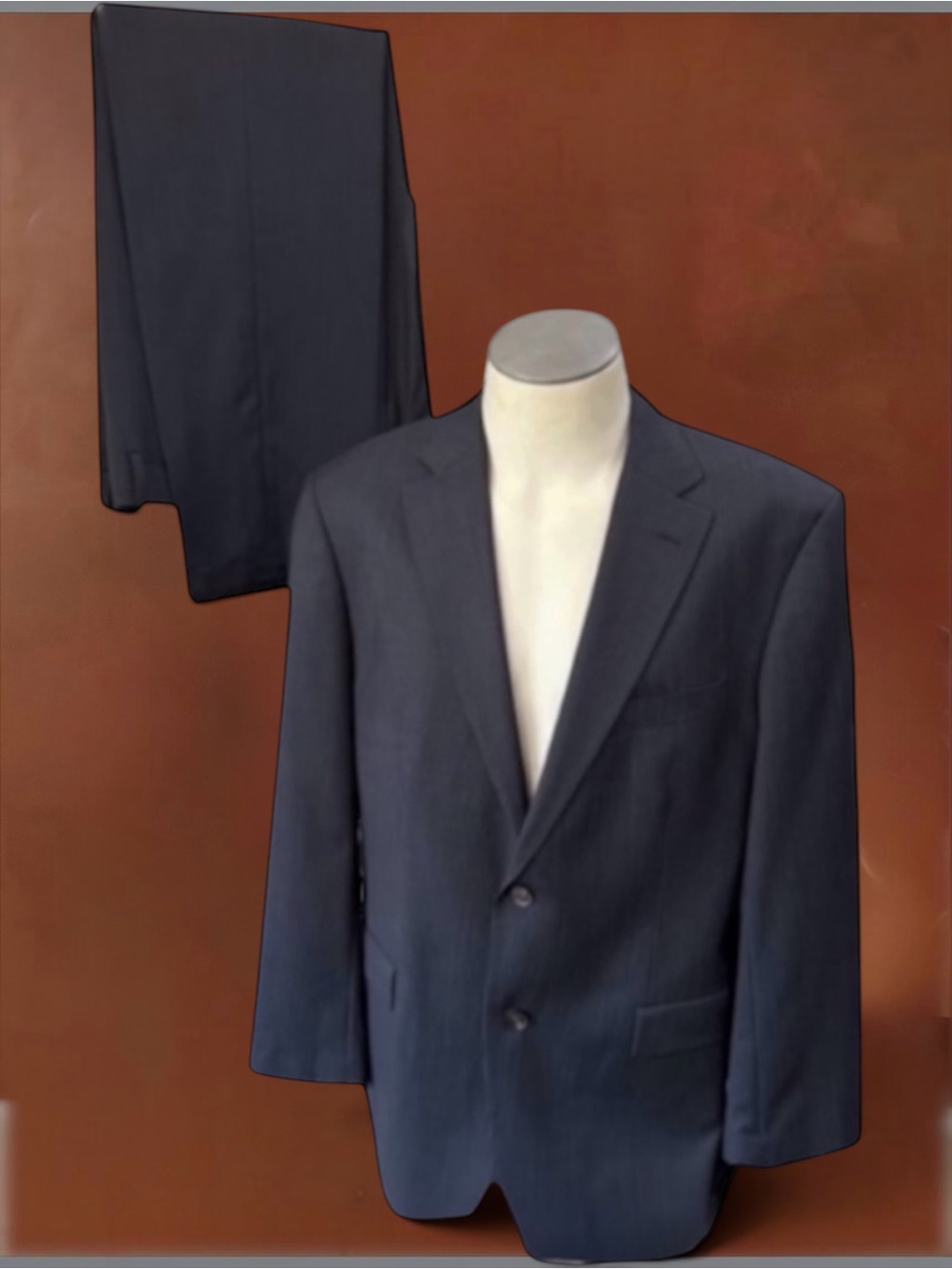 HUGO BOSS Classic Blue Single Breasted Pin Stripe Suit JKT 42R PANT 40R